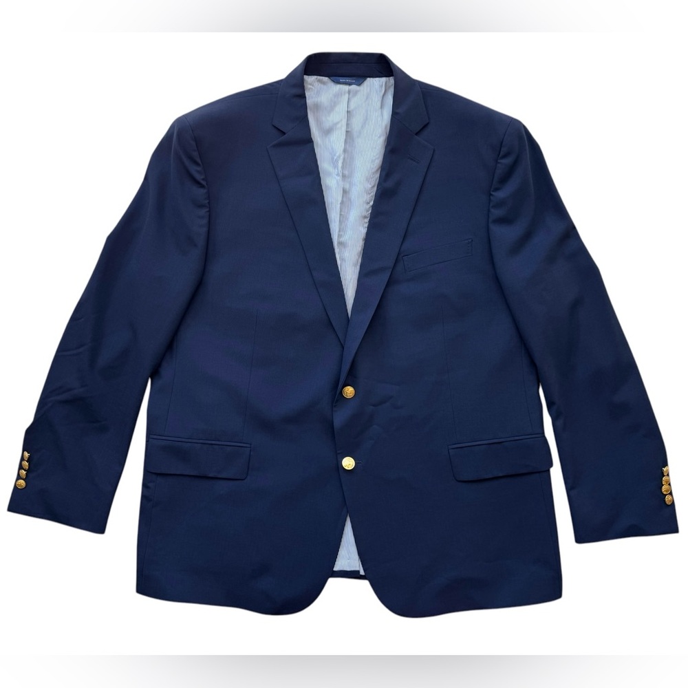 Brooks Brothers Explorer Sports Coat Blazer Wool Blend Gold Buttons Men’s Sz 50R